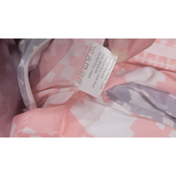 Soft Brushed Microfiber Duvet Cover Set with Zipper Closure and Queen Pink B6 - Picture 9 of 10